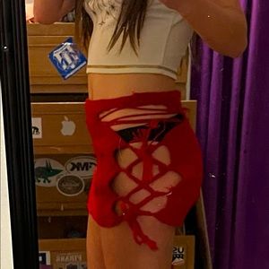 Hand made red skirt